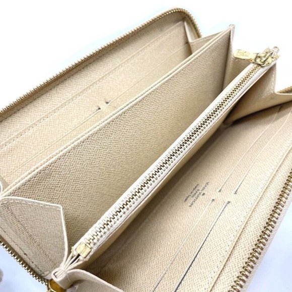 LOUIS VUITTON DamierAzur Zippy Wallet Zip Around Long Wallet White - Picture 12 of 12
